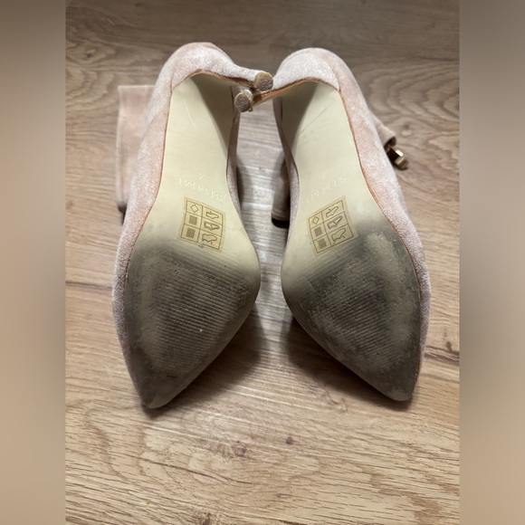 Simmi London Crème Suede sock boot 4” stiletto heel - Picture 6 of 15